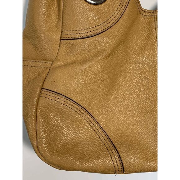 Tignanello Tan Pebble Leather Shoulder Tote Bag Purse Silver Hardware - Picture 12 of 15